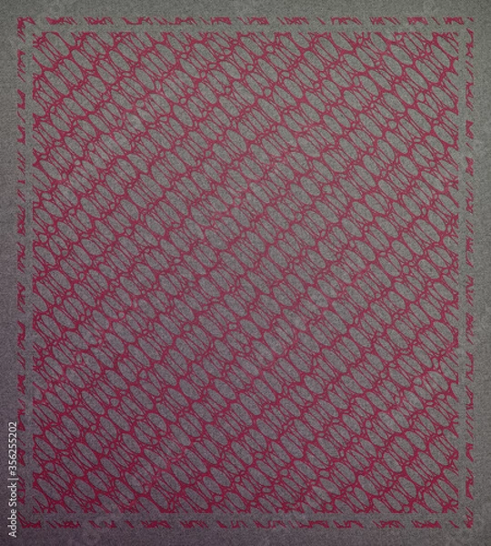 Fototapeta Fragment of multicolored fabric for decoration. The texture of carpet for use in graphic and architectural project. Pattern of fabric for background. 3D illustration.