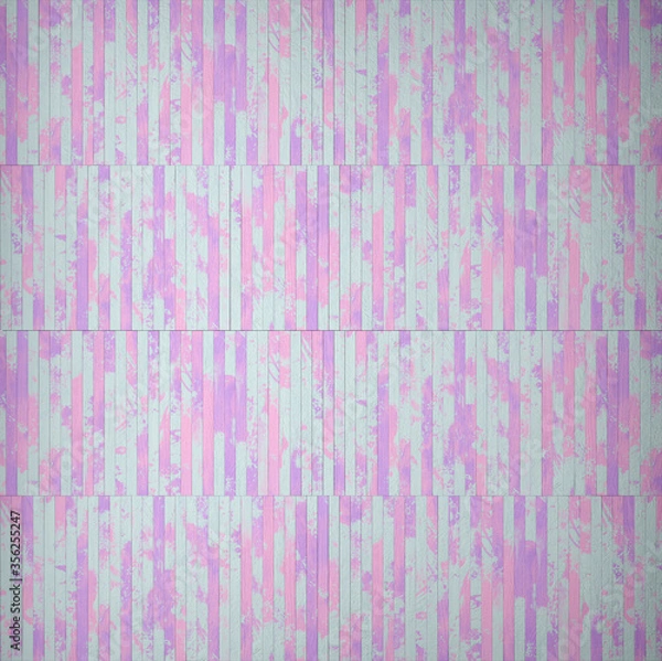 Fototapeta Fragment of old multicolored parquet floor in for decoration. The texture for use in graphic and architectural project. Pattern of wooden panel for background. 3D illustration.