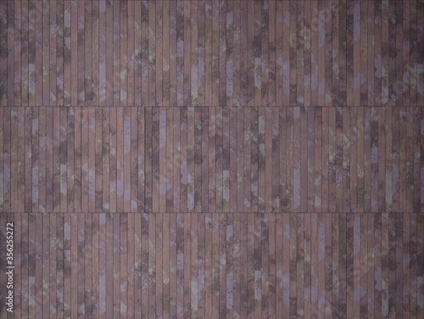 Fototapeta Fragment of old multicolored parquet floor in for decoration. The texture for use in graphic and architectural project. Pattern of wooden panel for background. 3D illustration.