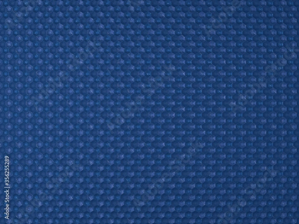 Fototapeta Fragment niebieskie ceramiczne płytki do dekoracji ściany i podłogi. Tekstura do użytku w projekcie graficznym i architektonicznym. Wzór ceramicznych płytek o kształcie sześciokąta dla tła. Ilustracja 3D.