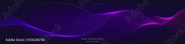 Fototapeta Abstract wave background. Element for design. Digital frequency track equalizer. Backdrop colorful shiny wave. Stylized line art. Curved wavy line smooth stripe Vector