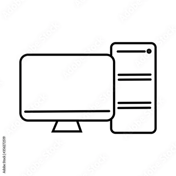 Fototapeta vector set of computer devices