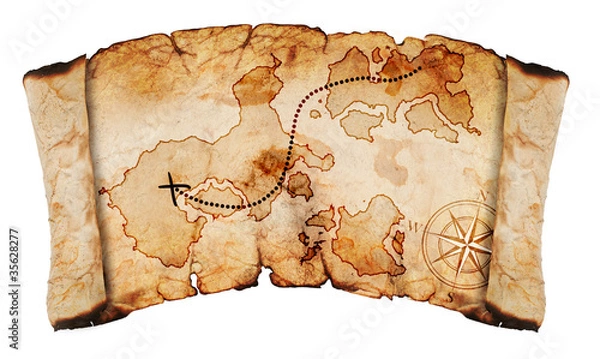 Fototapeta old treasure map