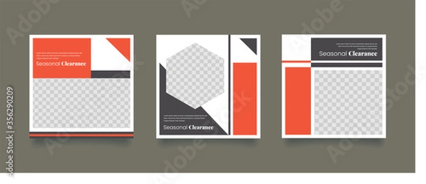 Obraz Unique Editable modern Social Media banner Template. Promotional web banner for social media. Elegant sale and discount promo. Fashion and lifestyle blog templates, web banners