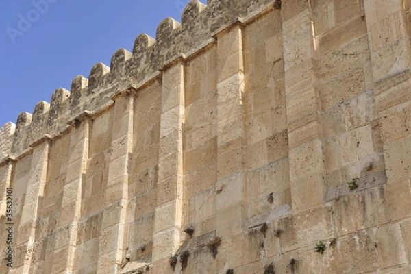 Obraz Huge wall of Patriarchs Cave in Hebron, Israel.