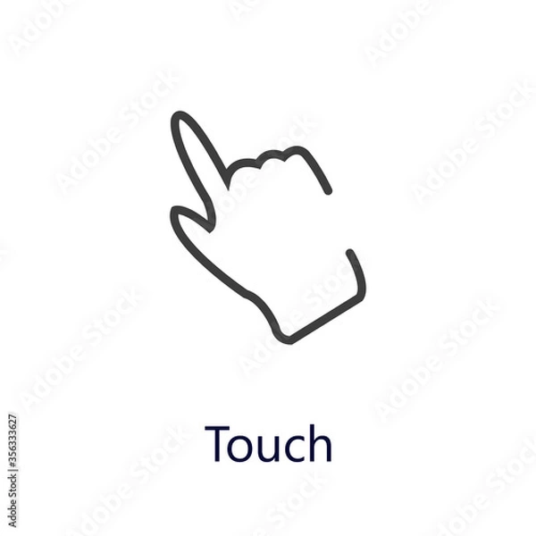 Fototapeta Touch icon. Vector illustration. Flat line icon