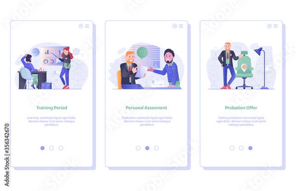 Fototapeta Job Search and Recruitment Process UI Screens