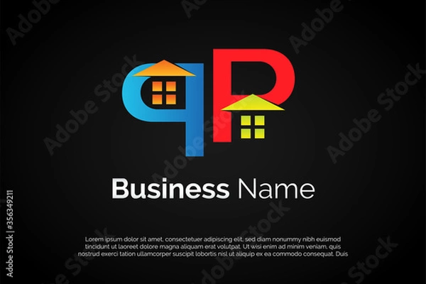 Fototapeta Logo Template Building Monogram P