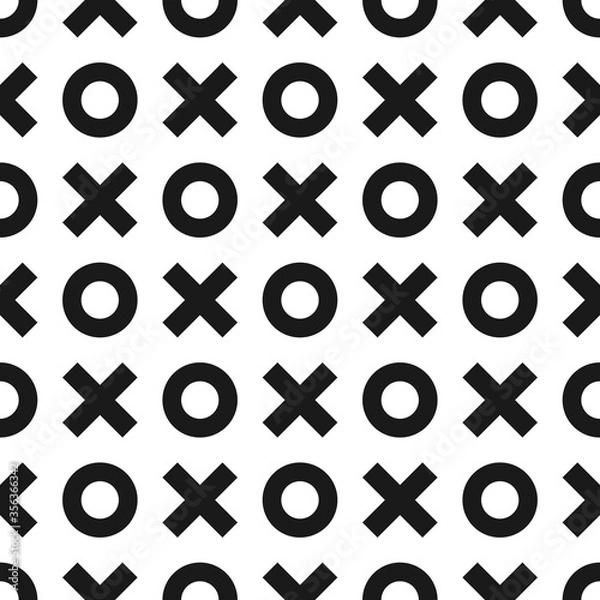 Obraz Seamless geometric abstract pattern with elements of cross and circle.