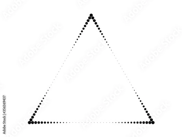 Fototapeta Halftone dots logo in triangle form . vector dotted frame . design element