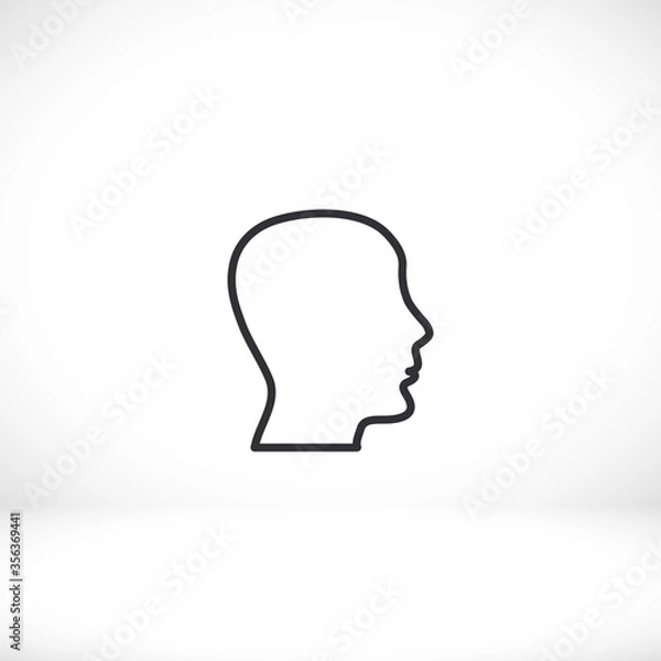 Fototapeta Head outline icon isolated on background. Head symbol for website design, head mobile app, head logo, user interface. Editable stroke. Vector illustration. Eps 10 Head