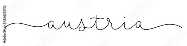 Fototapeta AUSTRIA black vector monoline calligraphy banner with swashes