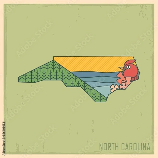 Obraz north carolina state map
