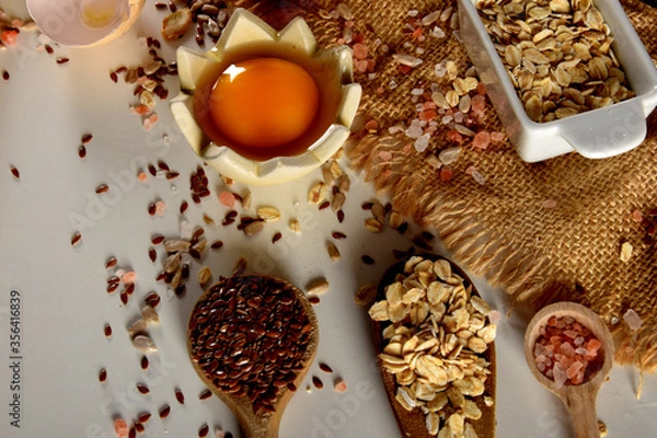 Obraz ingredients for baking homemade dough