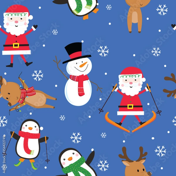 Obraz Seamless cute character design