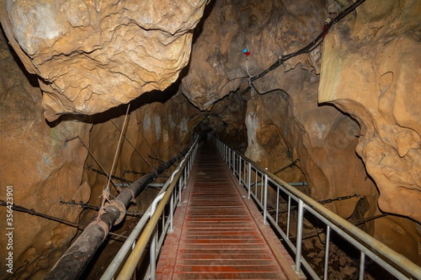 Fototapeta Magnificent view of the Kelam Cave from inside.