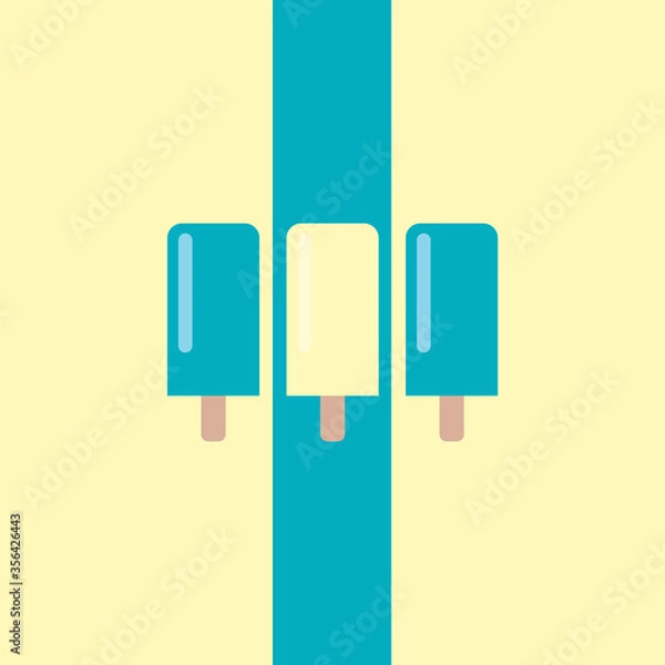 Fototapeta Eskimo on a striped colored background. Ice cream. Lollipop. Vector illustration
