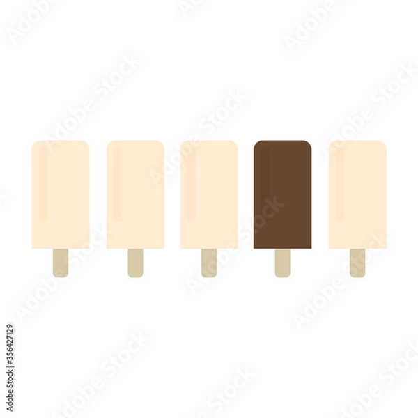 Fototapeta Ice cream on a stick. Four grand. Flat style. Vector illustration. Race