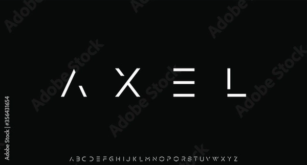 Obraz AXEL, futuristic modern geometric font