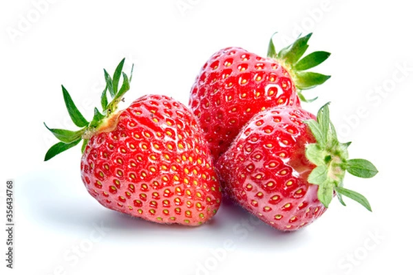Obraz Two strawberries isolated on a white background
