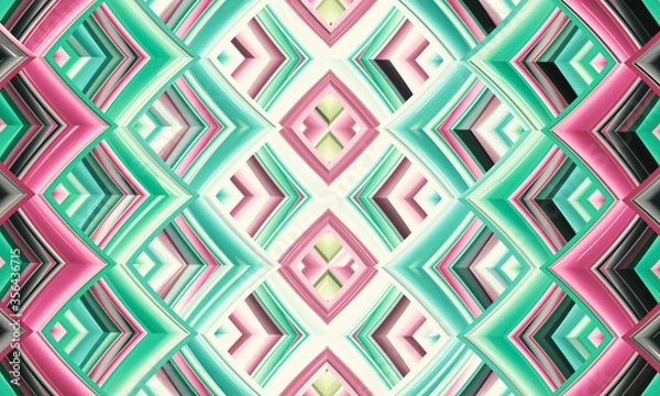 Fototapeta Beautiful abstract background for art projects, cards, business, posters. 3D illustration, computer-generated fractal