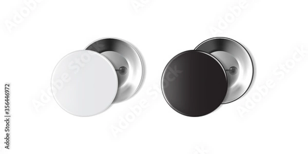Fototapeta white and black blank vector badge