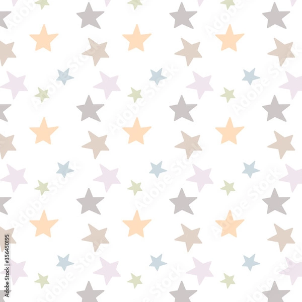 Fototapeta Seamless pattern with stars on white background.Design template for wallpaper,fabric,wrapping,textile