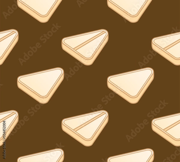 Fototapeta Flat style triangle beige pills seamless pattern on brown background