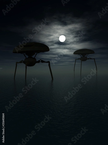Obraz Alien Tripods In Ocean