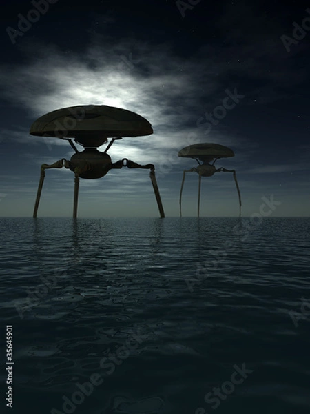 Obraz Alien Tripods In Ocean