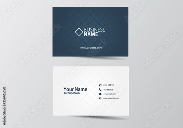 Obraz blue business card. visiting card template two sides
