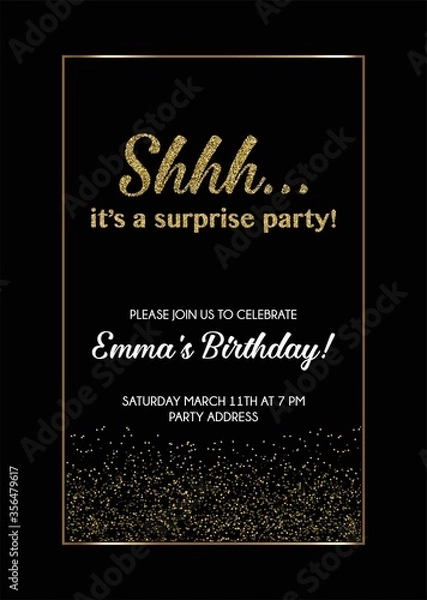 Obraz Shh... surprise secret party invitation vector design card