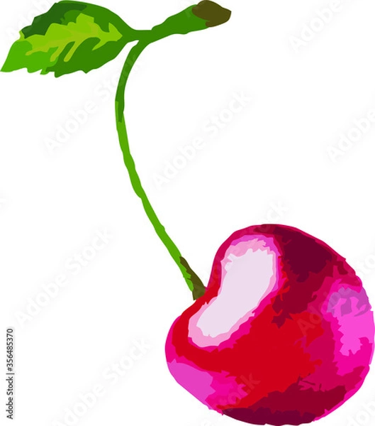 Fototapeta cherry on a white background