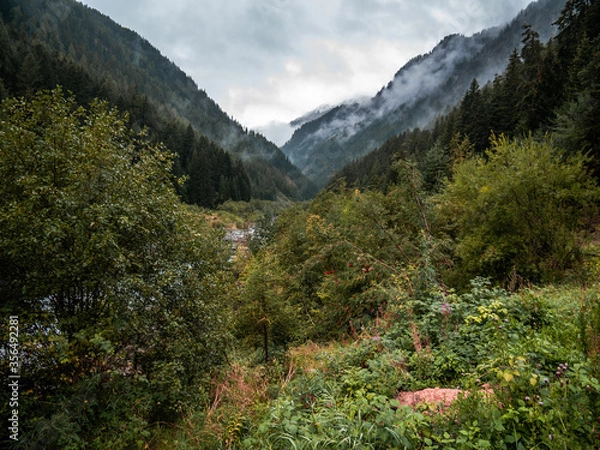 Obraz rainy day in alps.