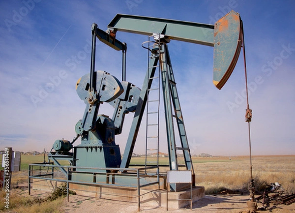 Fototapeta Blue pumping unit