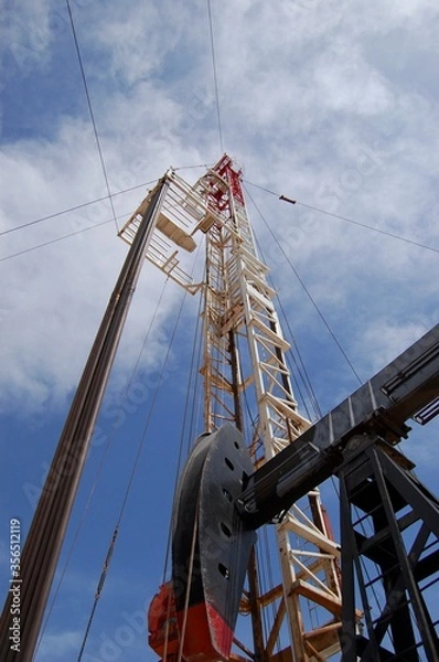 Fototapeta Ciągnik i podnośnik pompy