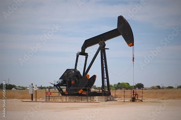 Fototapeta Black pump jack