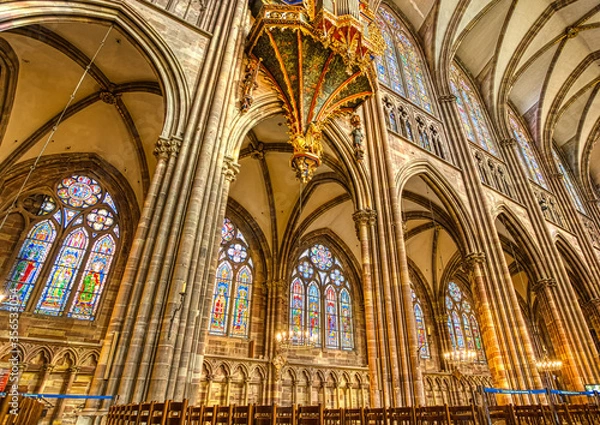 Obraz Inside Notre Dame Cathedral in Strasbourg, France
