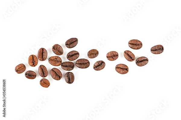 Fototapeta Coffee beans on white background