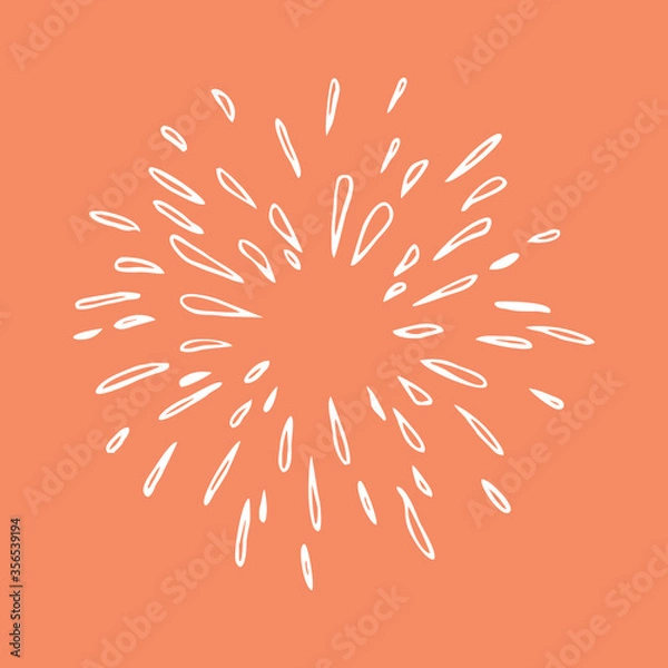 Fototapeta Hand drawn cartoon firework explosion