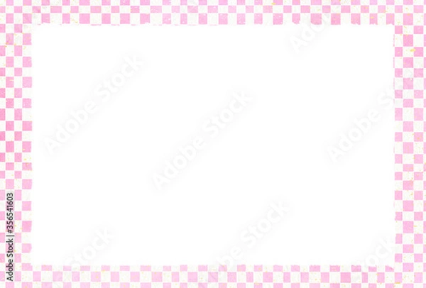 Fototapeta 和風レトロタイル　ピンク　ハガキサイズ