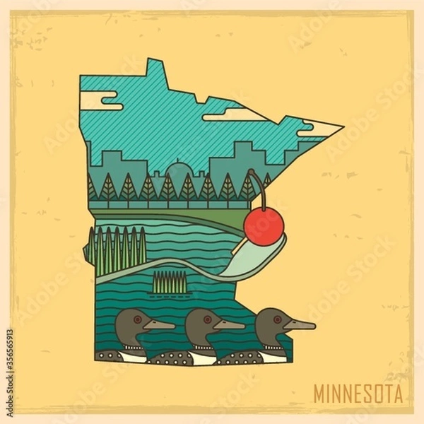 Fototapeta minnesota state map