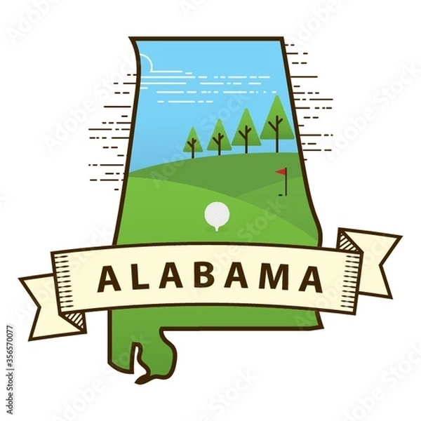 Fototapeta alabama state map