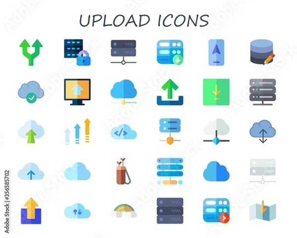 Fototapeta upload icon set