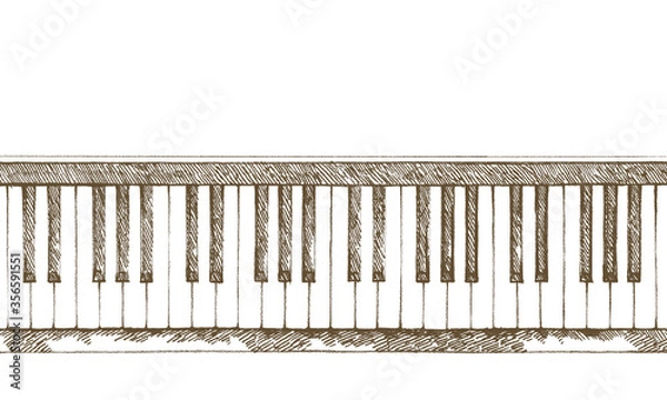 Obraz ピアノの鍵盤の手描きスケッチ