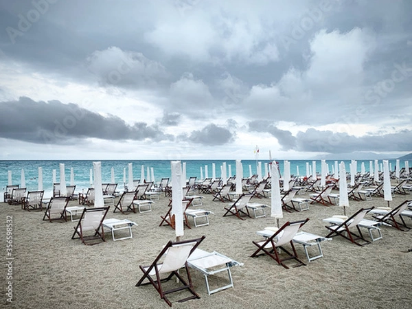 Obraz lounge chairs on the beach