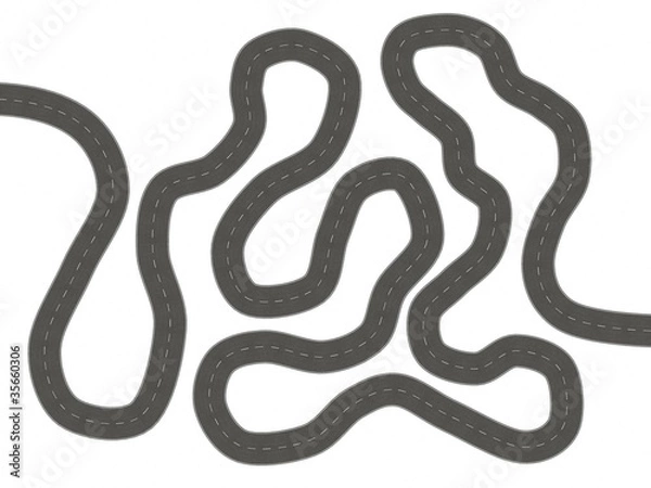 Obraz road isolated curved