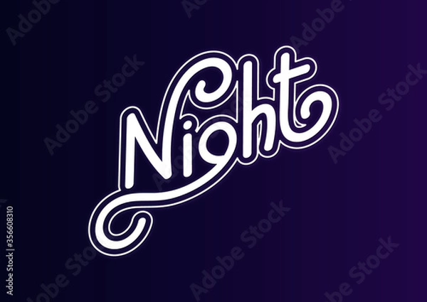 Obraz Night handwriting on blue background