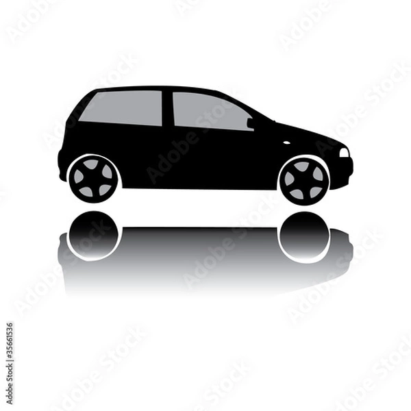 Obraz Silhouette of black car vector