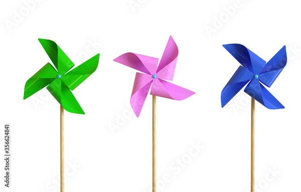 Fototapeta pinwheel isolated on white background